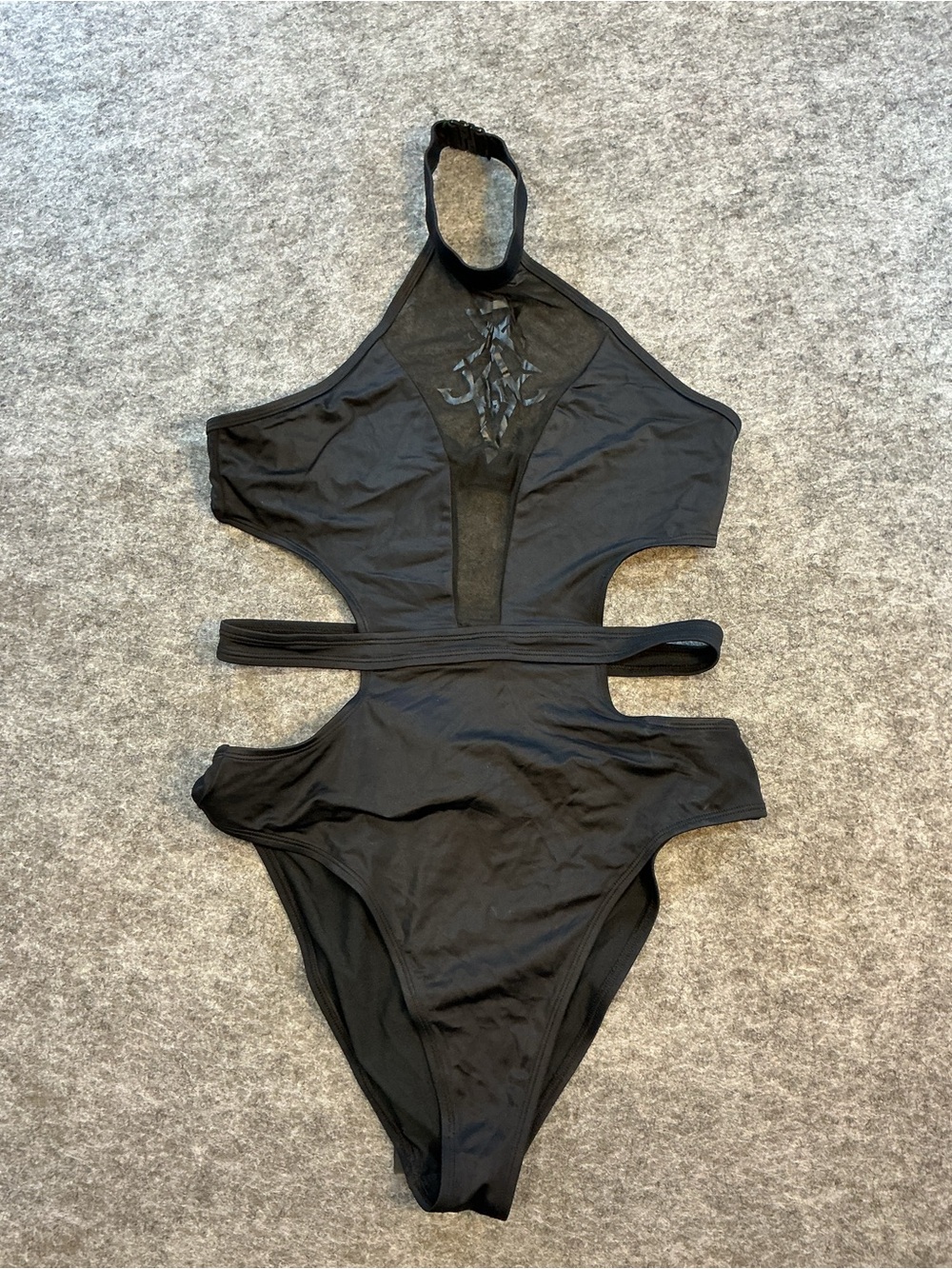 Killstar Black High-Neck Cutout One-Piece Swimsuit Size L